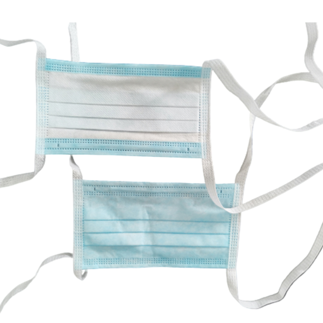 mask face disposable surgical with ties 3 ply